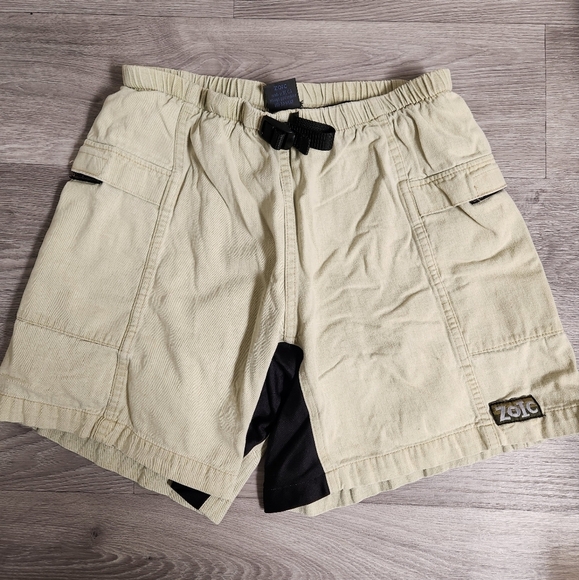 Zoic Pants - Zoic Tan Shorts Vintage M Vintage Cycling Lined Adjustable Padding Outdoor Gear